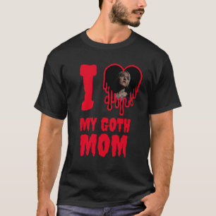 T-shirt J'aime ma Goth Maman Driving Red Heart Photo