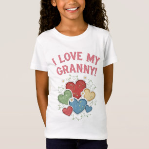 T-Shirt J'Aime Ma Grand-Mère Charmant Coeur De Style Count