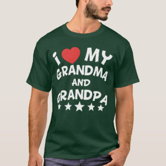 T-shirt J'aime ma grand-mère et grand-père ami