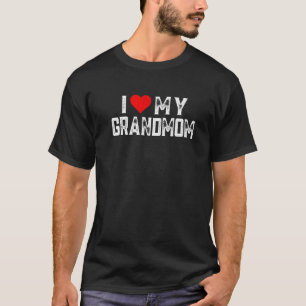 T-shirt J'Aime Ma Grand-Mère Famille Correspondant Coeur G