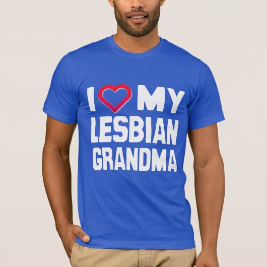 T-SHIRT J'AIME MA GRAND-MÈRE LESBIENNE - - (Devant)