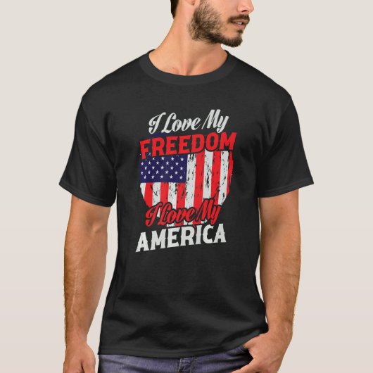 T-shirt J'Aime Ma Liberté J'Aime Mon Amérique (Devant)