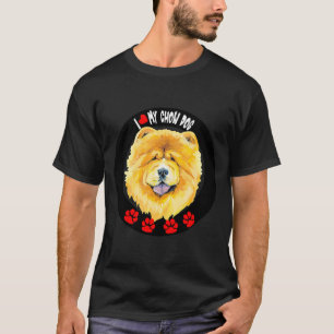 T-shirt J'aime ma maman chien Chow Chow papa propriétaire