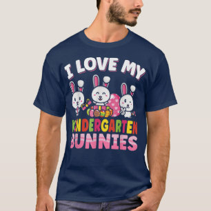 T-shirt J'aime ma maternelle Bunnies enseignant Jour de Pâ