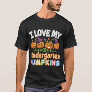 T-shirt J'Aime Ma Maternelle Citrouille Halloween Dans Le