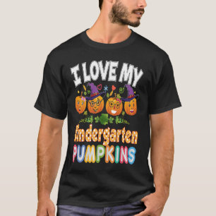 T-shirt J'Aime Ma Maternelle Citrouille Halloween Dans Le