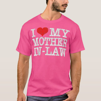 T-shirt J'Aime Ma Mère En Droit Amusant Fête Des Parents C