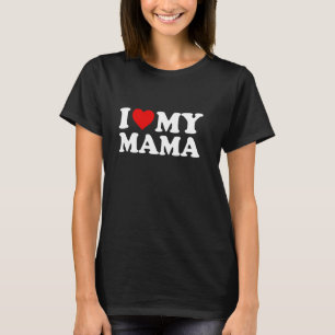 T-shirt J'aime ma mère maman Poullover du coeur rouge