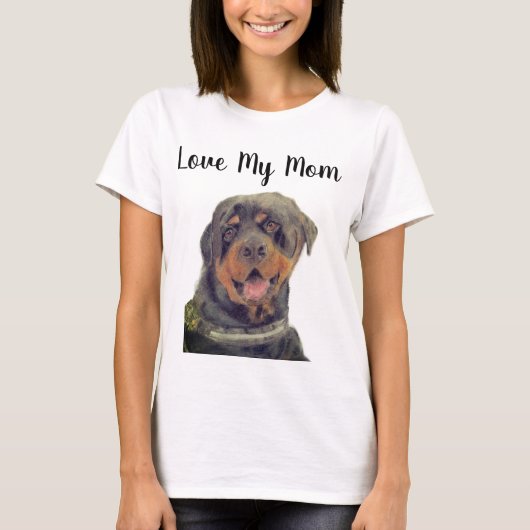 T-Shirt J'aime Ma Mère Rottweiler (Devant)