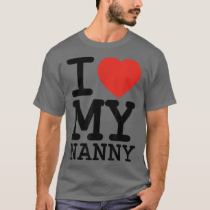 T-shirt J'Aime Ma Nanny Famille Correspondant Valentines J