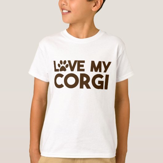 T-SHIRT J'AIME MA PAW CORGI (Devant)