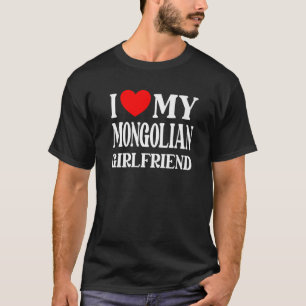 T-shirt J'Aime Ma Petite Ami Mongolie De Mon Petit Ami