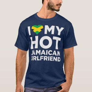 T-shirt J'Aime Ma Petite Amie Chaude Jamaïcaine Mignonne J