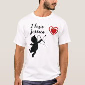 T-shirt J'aime ma petite amie Coeur rouge jolie citation d (Devant)