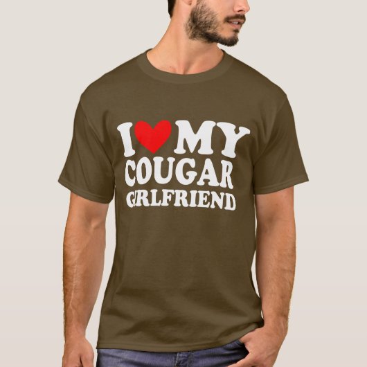 T-shirt j'aime ma petite amie Cougar (Devant)