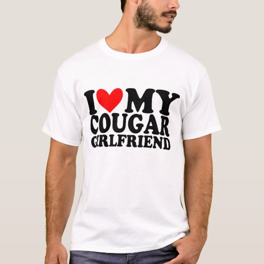 T-shirt j'aime ma petite amie Cougar (Devant)