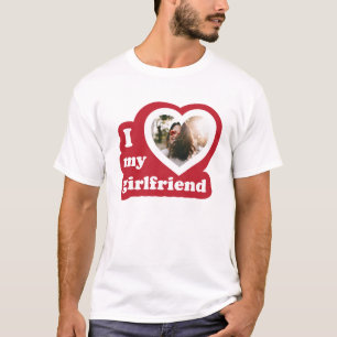 T-shirt J'aime ma petite amie Custom Retro Valentines Phot