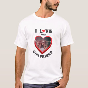 T-shirt J'aime ma petite amie Heart Photo Men