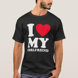 T-shirt J'aime ma petite amie J'ai coeur ma petite amie GF