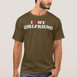 T-shirt J'aime ma petite amie J'ai coeur ma petite amie GF