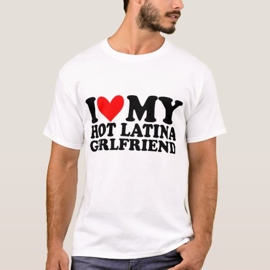 T-shirt j'aime ma petite amie latino chaude (Devant)