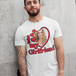 T-shirt J'Aime Ma Petite Amie Personnalisée<br><div class="desc">I Love My Girlfriend Shirt - télécharger une photo pour l'intérieur du coeur</div>