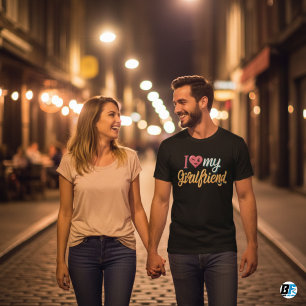 T-shirt J'Aime Ma Petite Amie Personnalisée Cadeaux mini