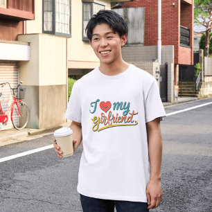 T-shirt J'Aime Ma Petite Amie Personnalisée   Cadeaux mini