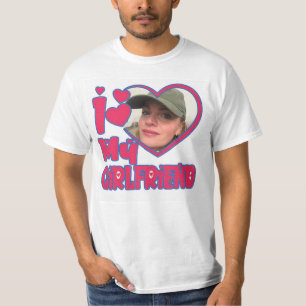 T-shirt J'aime ma petite amie Personnalisée Chemise
