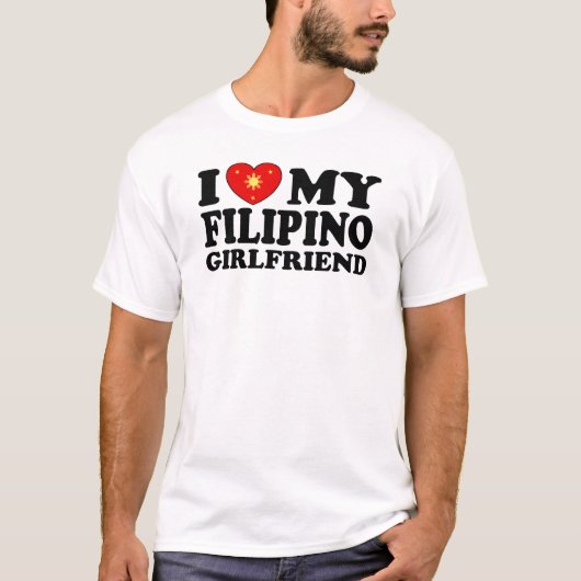 T-shirt J'aime ma petite amie philippine (Devant)
