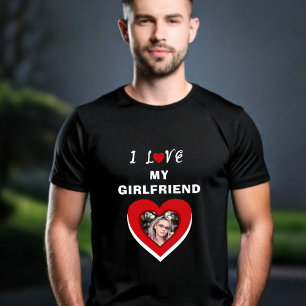 T-shirt J'aime ma petite amie Photo du coeur