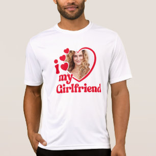 T-shirt J'aime ma petite amie Photo personnalisée