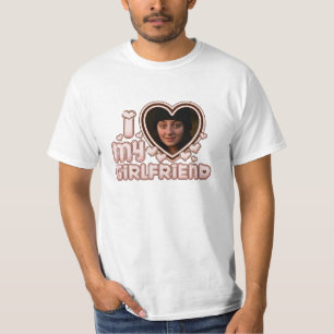 T-shirt J'aime ma petite amie Photo personnalisée