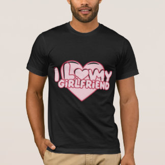 T-shirt J'aime ma petite amie Typographie esthétique minim