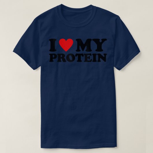 T-shirt J'Aime Ma Protein Chemise Entraînement Gym I Heart (Design devant)