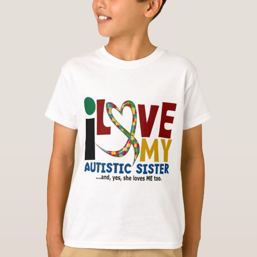 T-shirt J'aime ma SENSIBILISATION SUR L'AUTISME autiste de (Devant)