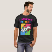 T-shirt J'Aime Ma Sensibilisation sur l'autisme Fils Autis (Devant entier)