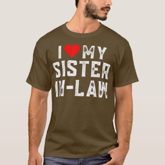 T-shirt J'Aime Ma SisterinLaw Famille Correspondant Soeur 