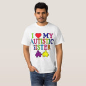 T-shirt J'aime ma soeur autiste (Devant entier)