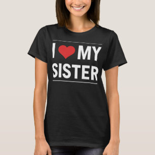T-shirt J'aime ma soeur famille amour coeur cadeau