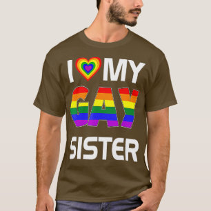 T-shirt J'Aime Ma Soeur Gay LGBT Lesbian Rainbow Pride