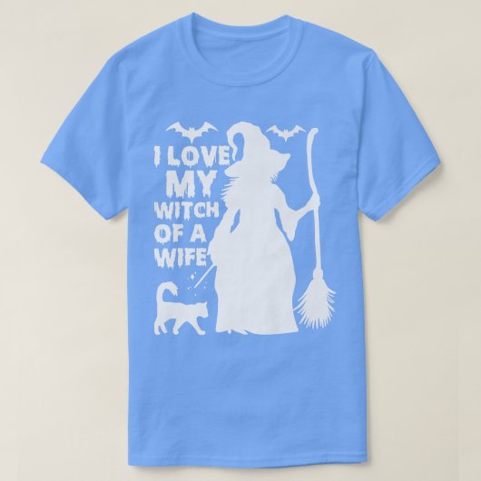 T-shirt J'Aime Ma Sorcière D'Une Femme Halloween  (Design devant)