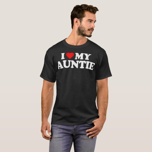 T-shirt J'Aime Ma Tante T Coeur Drôle Amusant Tante Tante (Devant entier)