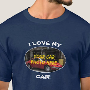 T-shirt J'Aime Ma Voiture ! Ajouter votre photo voiture, m