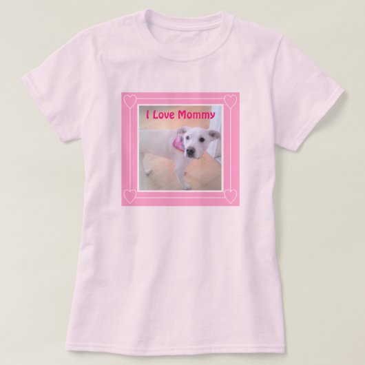 T-shirt J'Aime maman mignonne Chien Chien Chien Blanc Prou (Design devant)