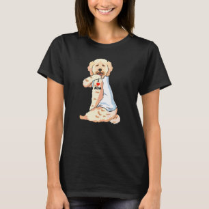 T-shirt J'aime Maman Tatouage Caniche Maman Chien Femmes