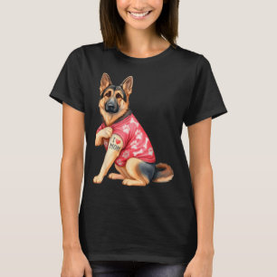 T-shirt J'aime Maman Tatouage Drôle Amateur de Chien Berge