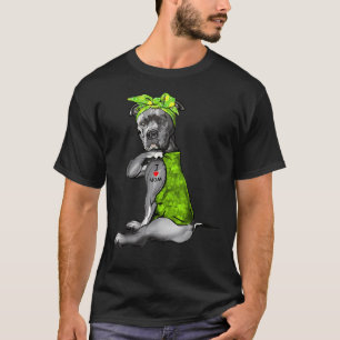 T-shirt J'Aime Maman Tatouage Drôle Pitbull Chien St patri