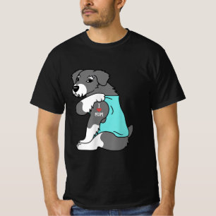 T-shirt j'aime maman tattoo schnauzer drôle mors day dog