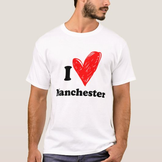 T-shirt J'aime Manchester (Devant)
